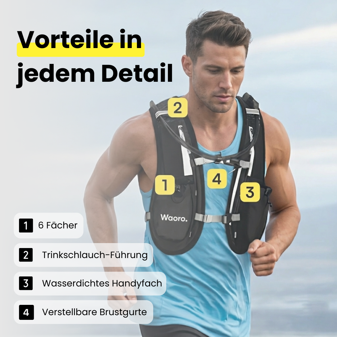 Gilet de course avec système d'hydratation 2 L