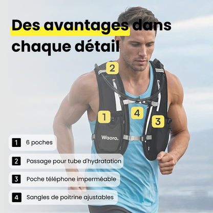 Gilet de course avec système d'hydratation 2 L