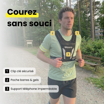 Courir sans contraintes – Gilet de course réfléchissant avec porte-téléphone