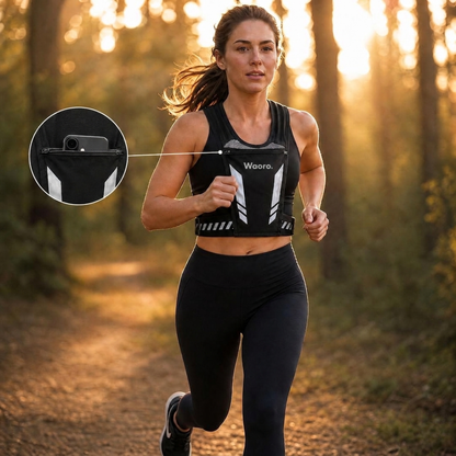 Courir sans contraintes – Gilet de course réfléchissant avec porte-téléphone